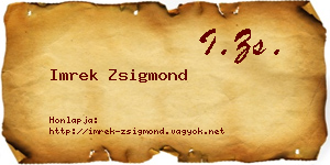 Imrek Zsigmond névjegykártya