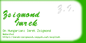 zsigmond imrek business card